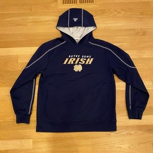 Adidas Norte Dame Navy Hooded Sweatshirt / Sewn Logo Front Chest / Unisex Size S